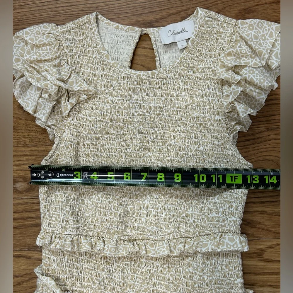 Cleobella Smocked Ruffle Dress – Small Organic Cotton Blend Festival Rodeo - Picture 9 of 13